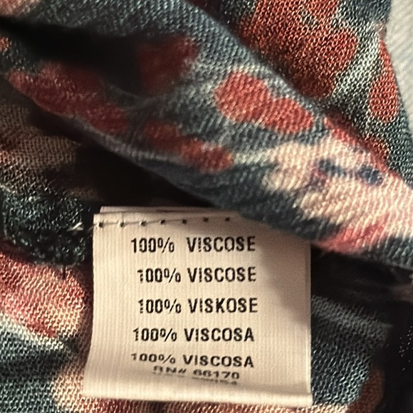 Blank London geo and floral print tunic top hi lo V ruffle neck boho Sz XS - Picture 10 of 11